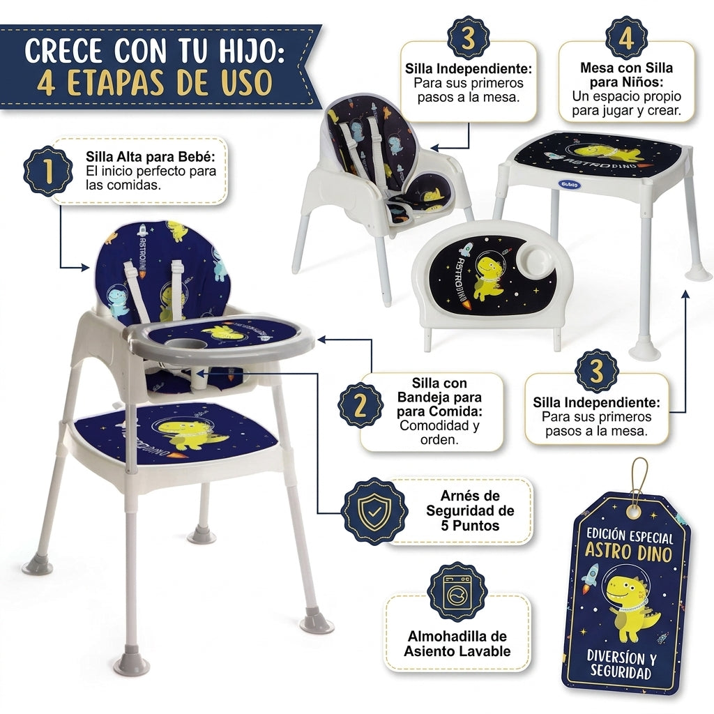 Silla Comedor Bebé 3 en 1 Bc-4030